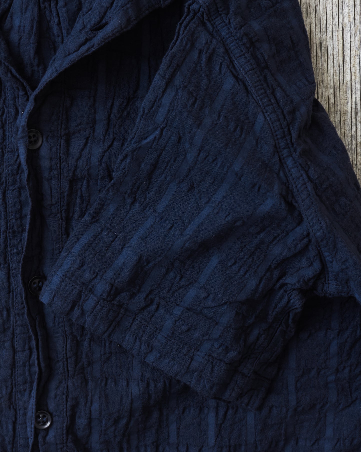 Tender 469 Short Sleeve Flipped Collar Shirt Airbag Cambric Hadal Blue