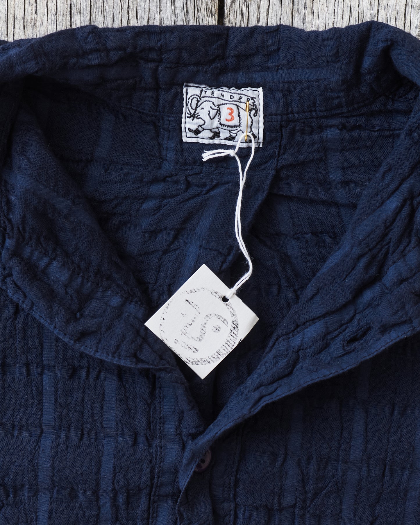 Tender 468 Flipped Collar Shirt Airbag Cambric Hadal Blue
