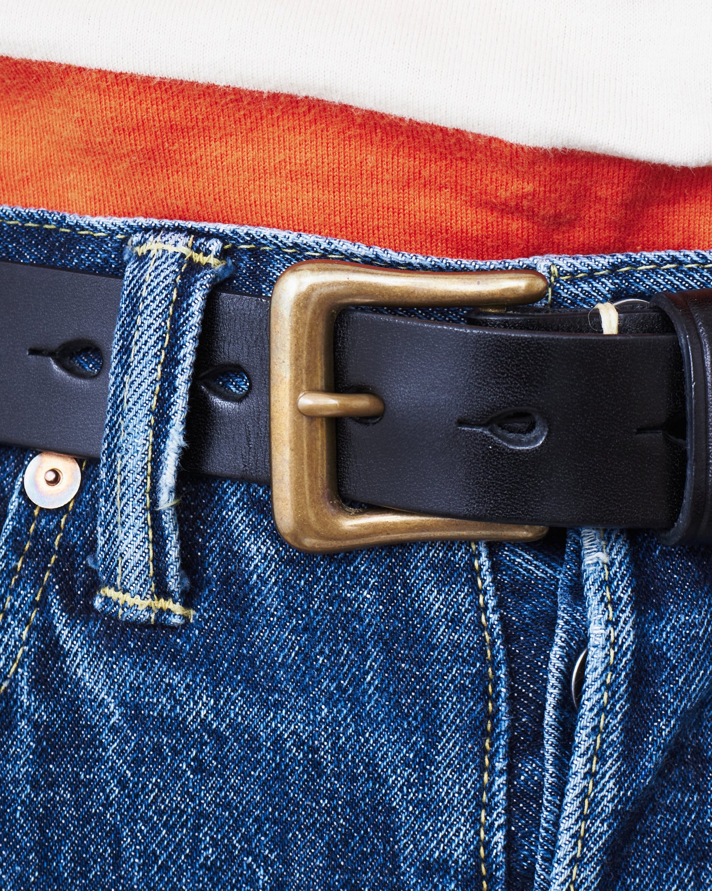 Warehouse & Co Slim Leather Belt Black