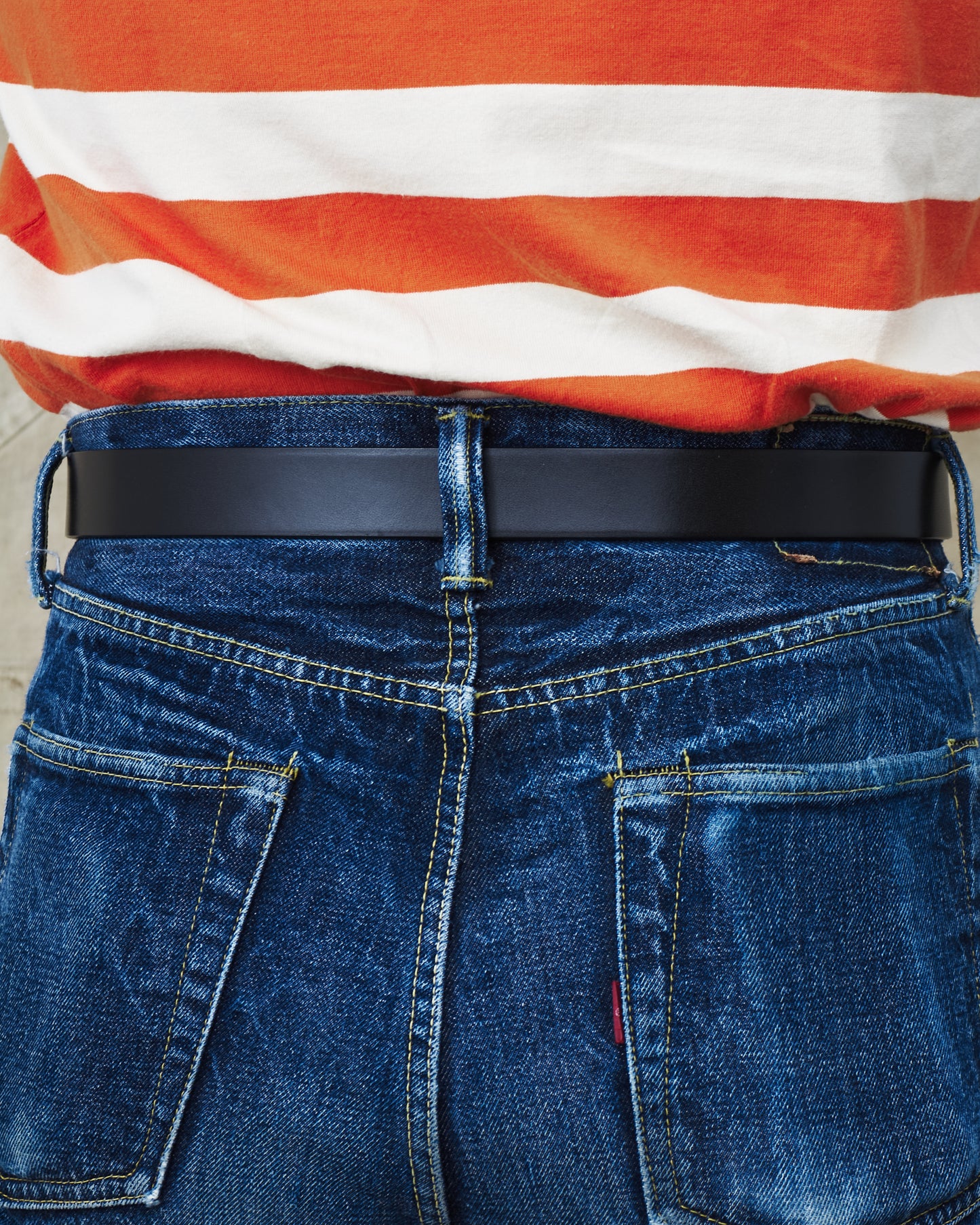 Warehouse & Co Slim Leather Belt Black