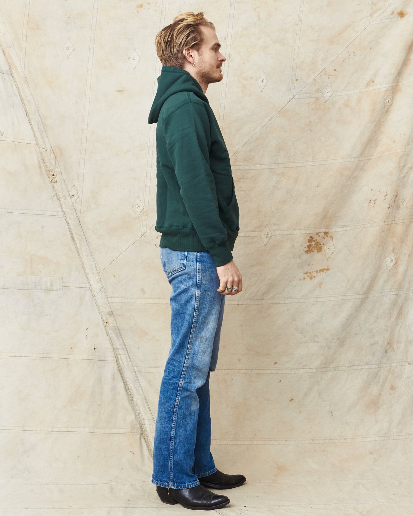 Whitesville Heavyweight Loop-Wheeled Hoodie Green WV67729
