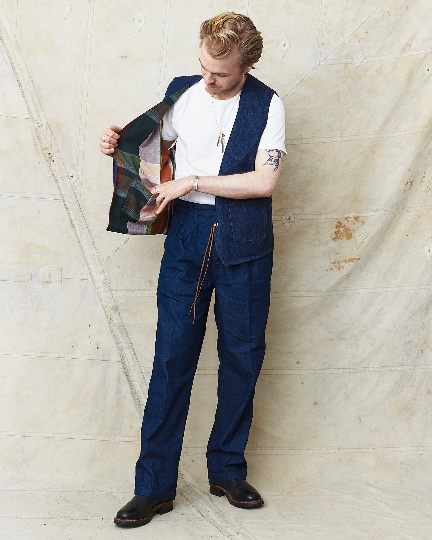 OrSlow 9029 Hippie's Reversible Denim Vest (Unisex)