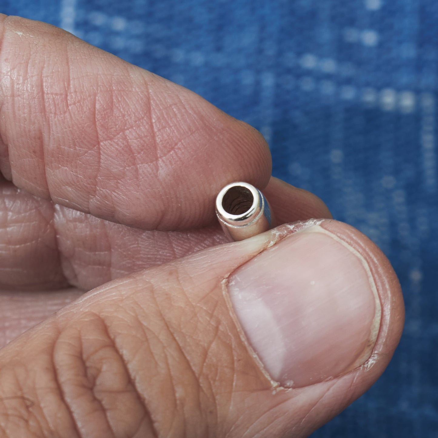Larry Smith Silver Pipe Bead OT-B0003