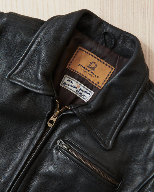 Second Hand Shangri-La Heritage “Varenne” Black Leather Jacket Size S