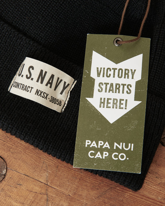 Papa Nui Cap Co. General Issue Watch Cap Black