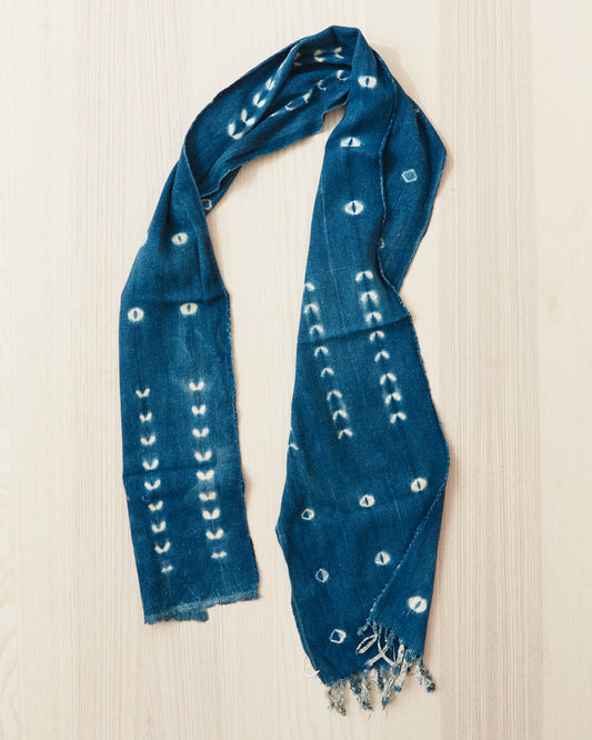 African Indigo Textile Resist Dye Scarf no. 5