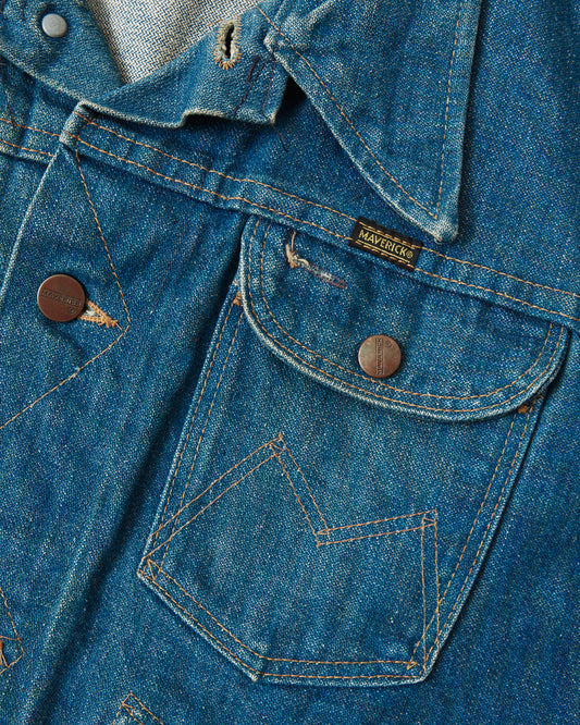 Vintage 70's Blue Bell Maverick Broken Twill Denim Jacket Size 40