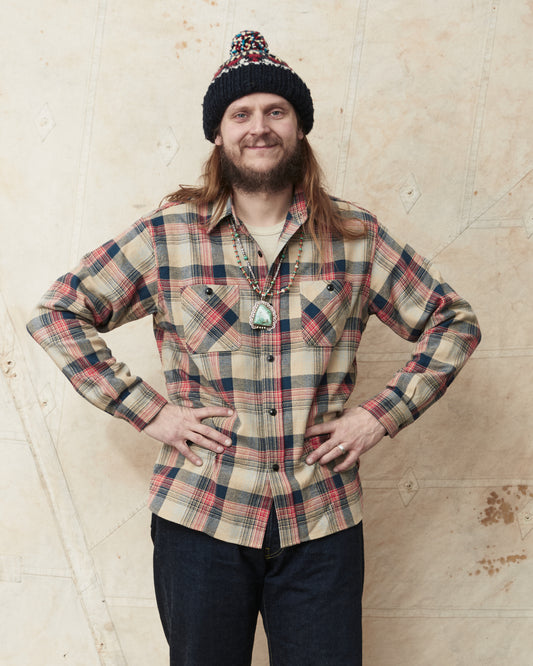 Sugar Cane & Co. SC29562 Twill Check Flanell Work Shirt