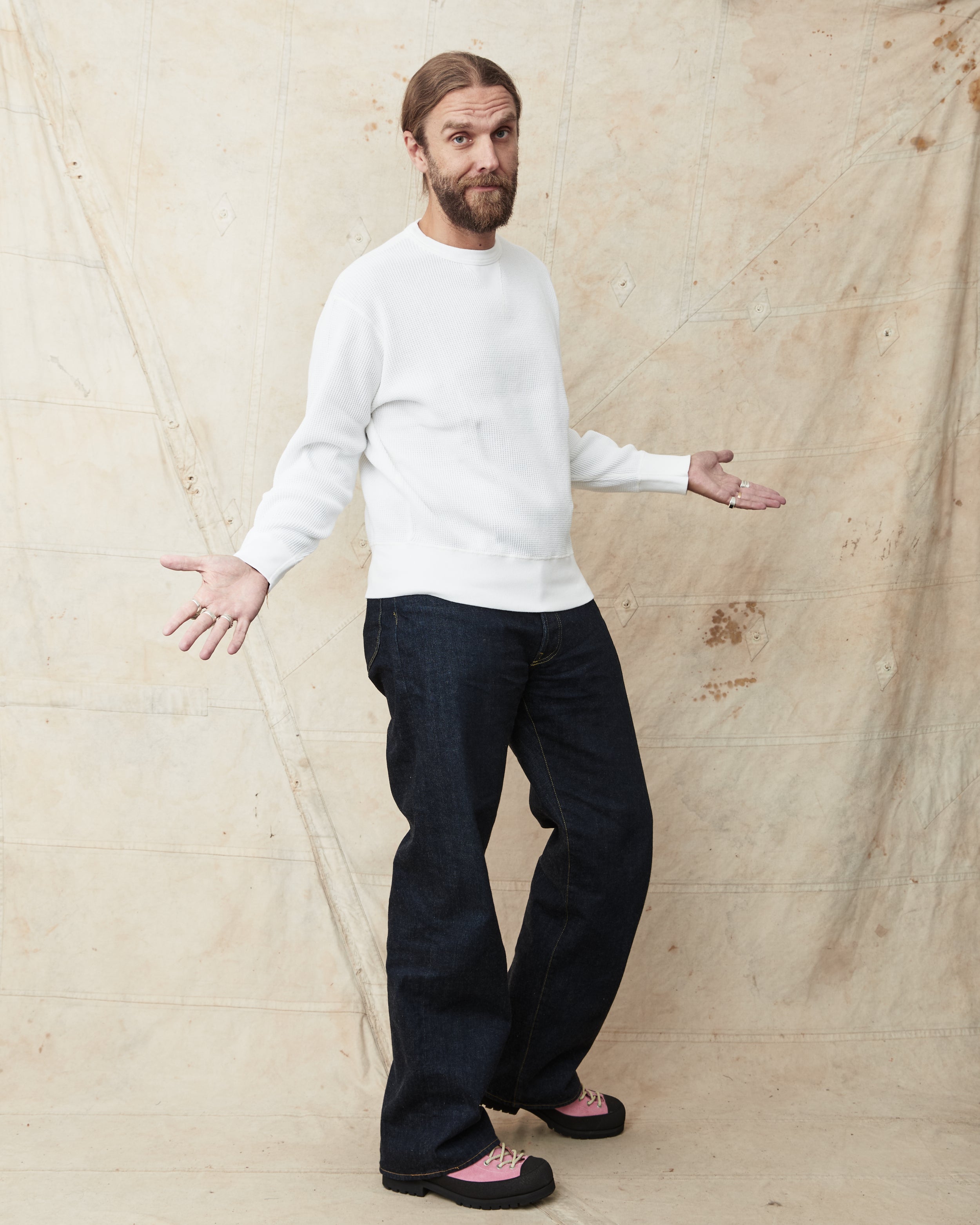 Whitesville WV69643 Long Sleeve Thermal Sweatshirt White – Second