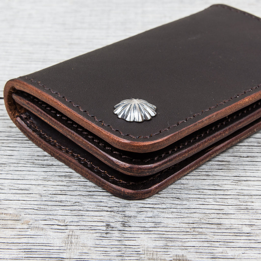 Larry Smith Shell Concha Truckers Wallet Brown Steer Hide Larry Smith Shell Concha Truckers Wallet Brown Steer Hide