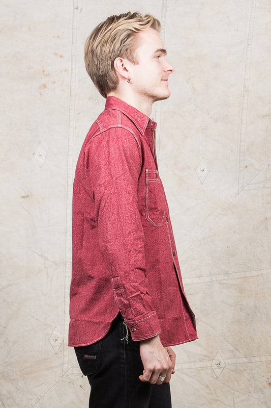 Sugar Cane 1935 5.75oz Cotton Covert Red Chambray Shirt