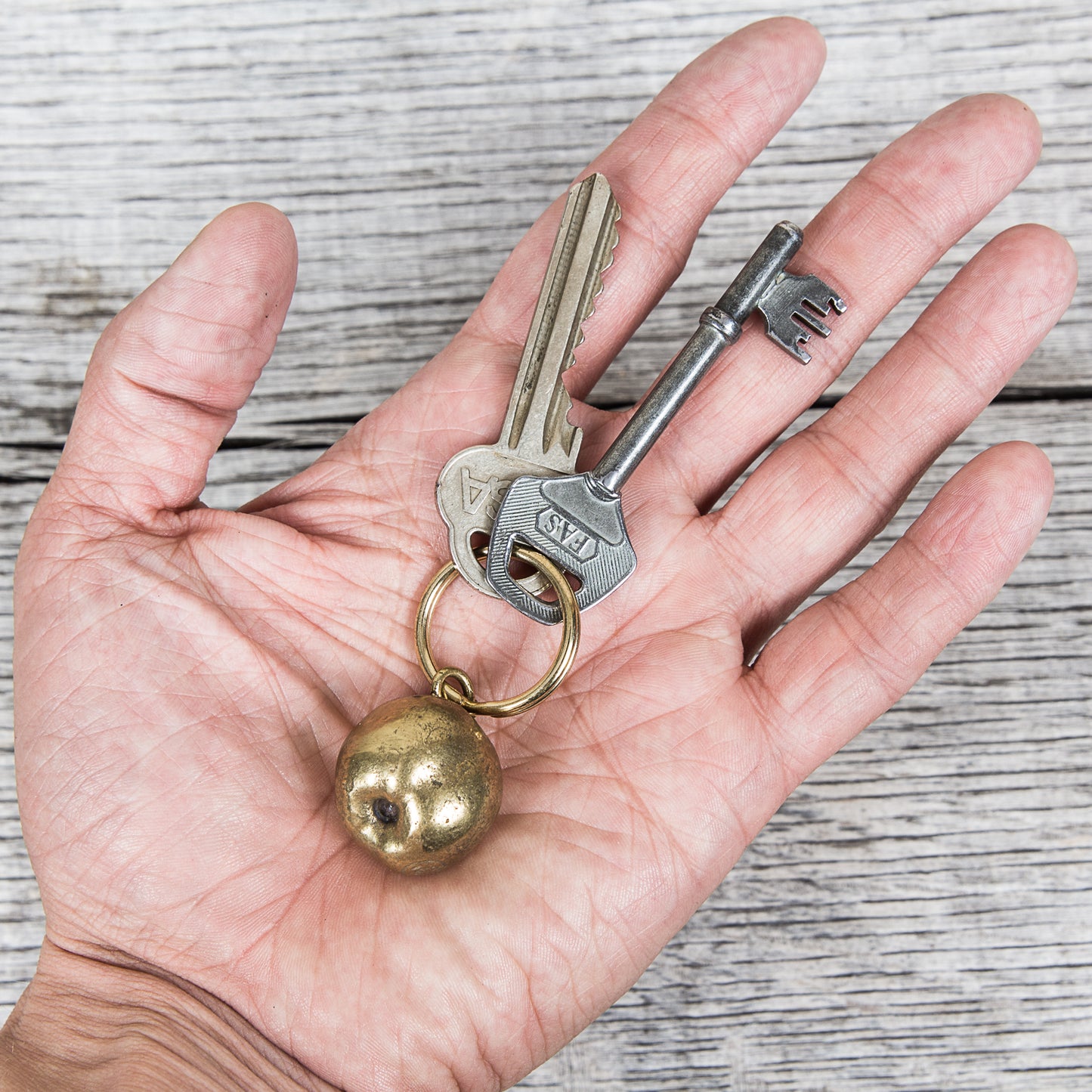 Tender Brass Crab Apple Keyring