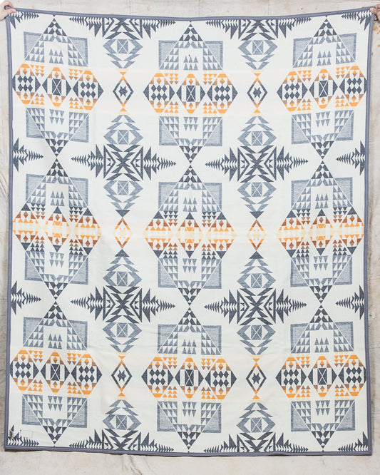 Pendleton Arrowhead Grey Heath Jacquard Wool Blanket Robe