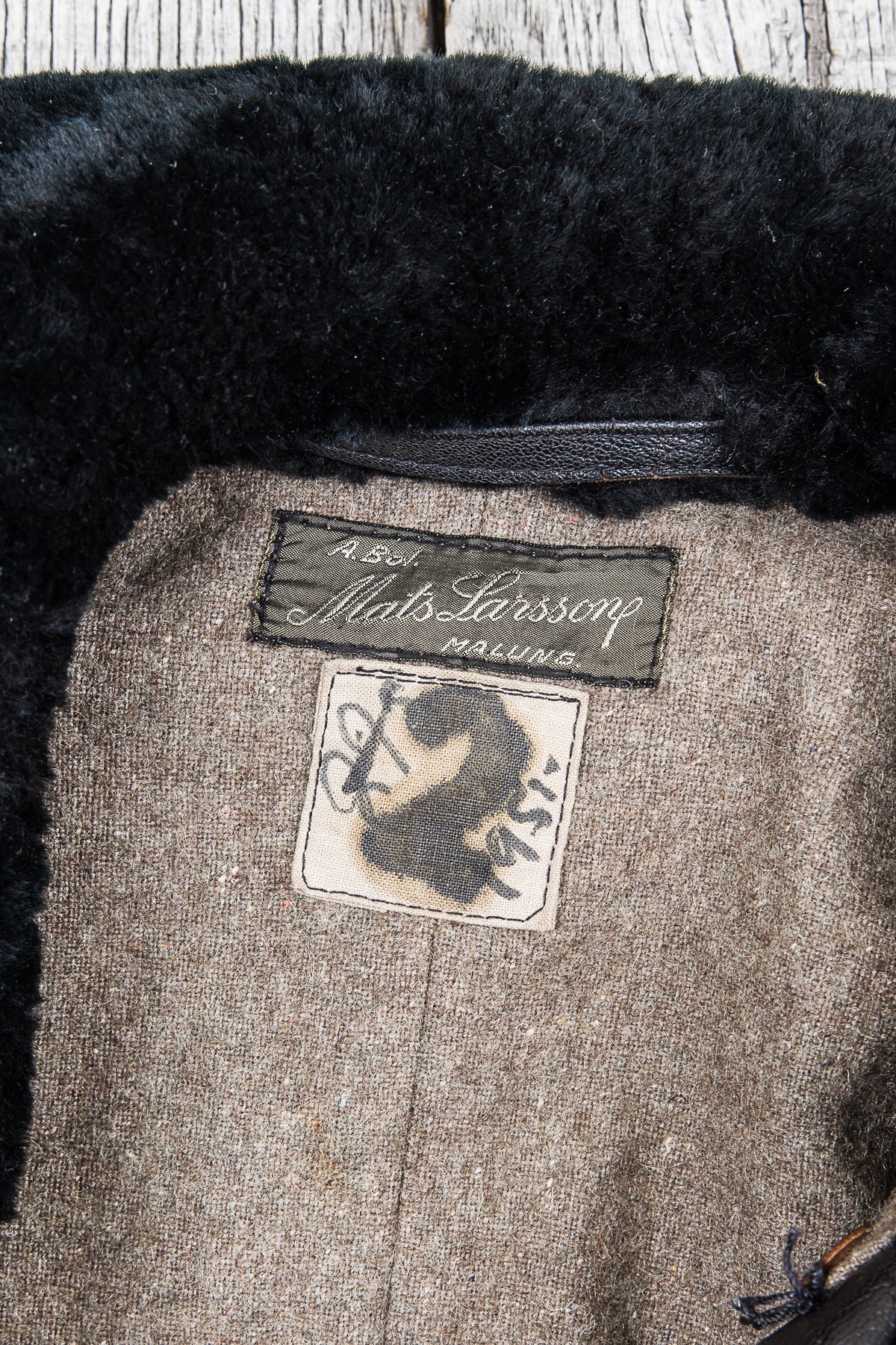 Vintage Swedish Army Mats Larsson Malung Leather Coat