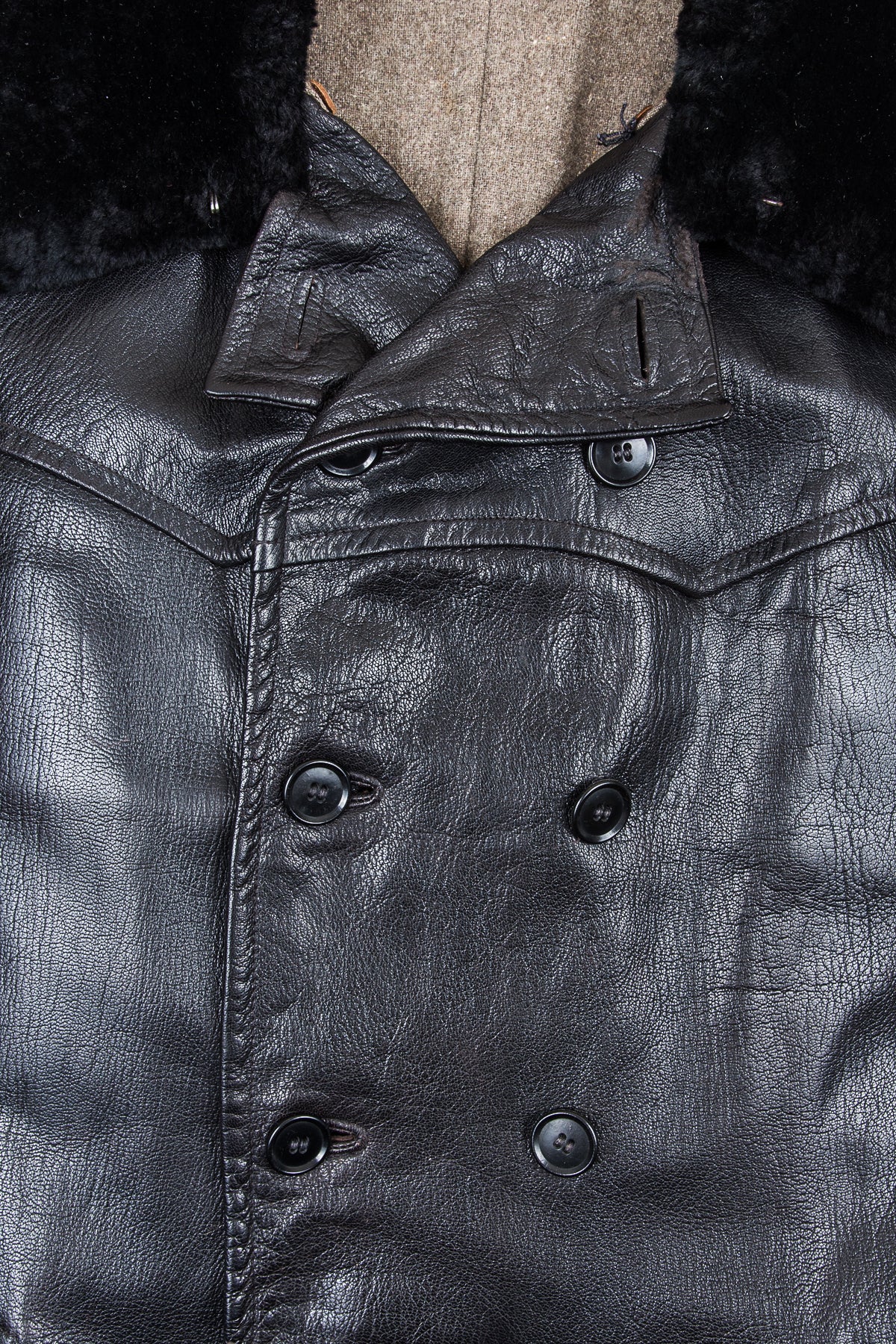 Vintage Swedish Army Mats Larsson Malung Leather Coat