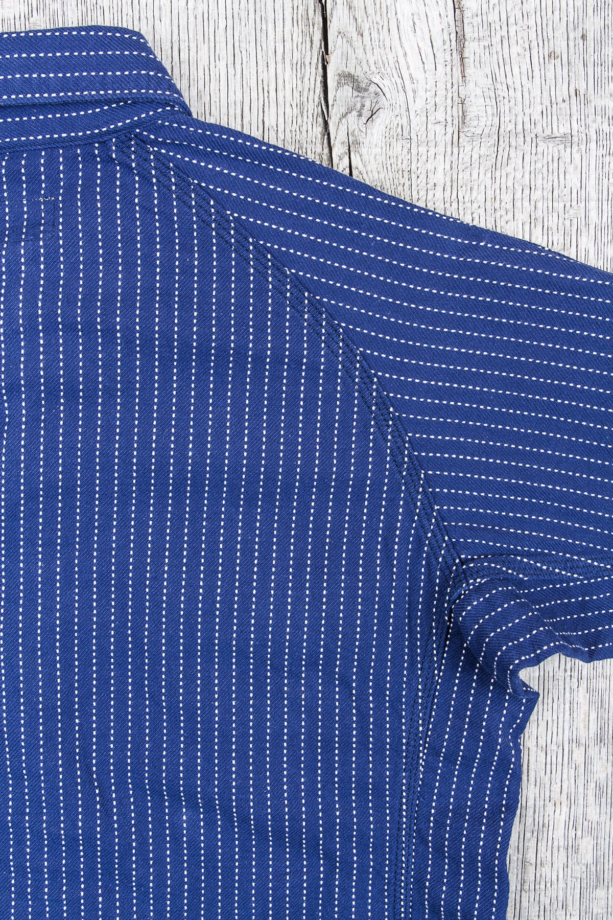 Momotaro Stitch Stripe Lagran Sleeve Work Shirt