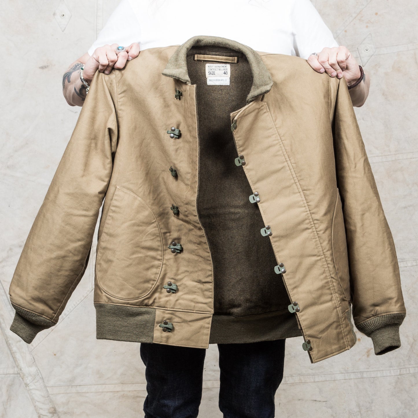 Buzz Rickson's U.S. Navy Deck Hook Jacket Khaki