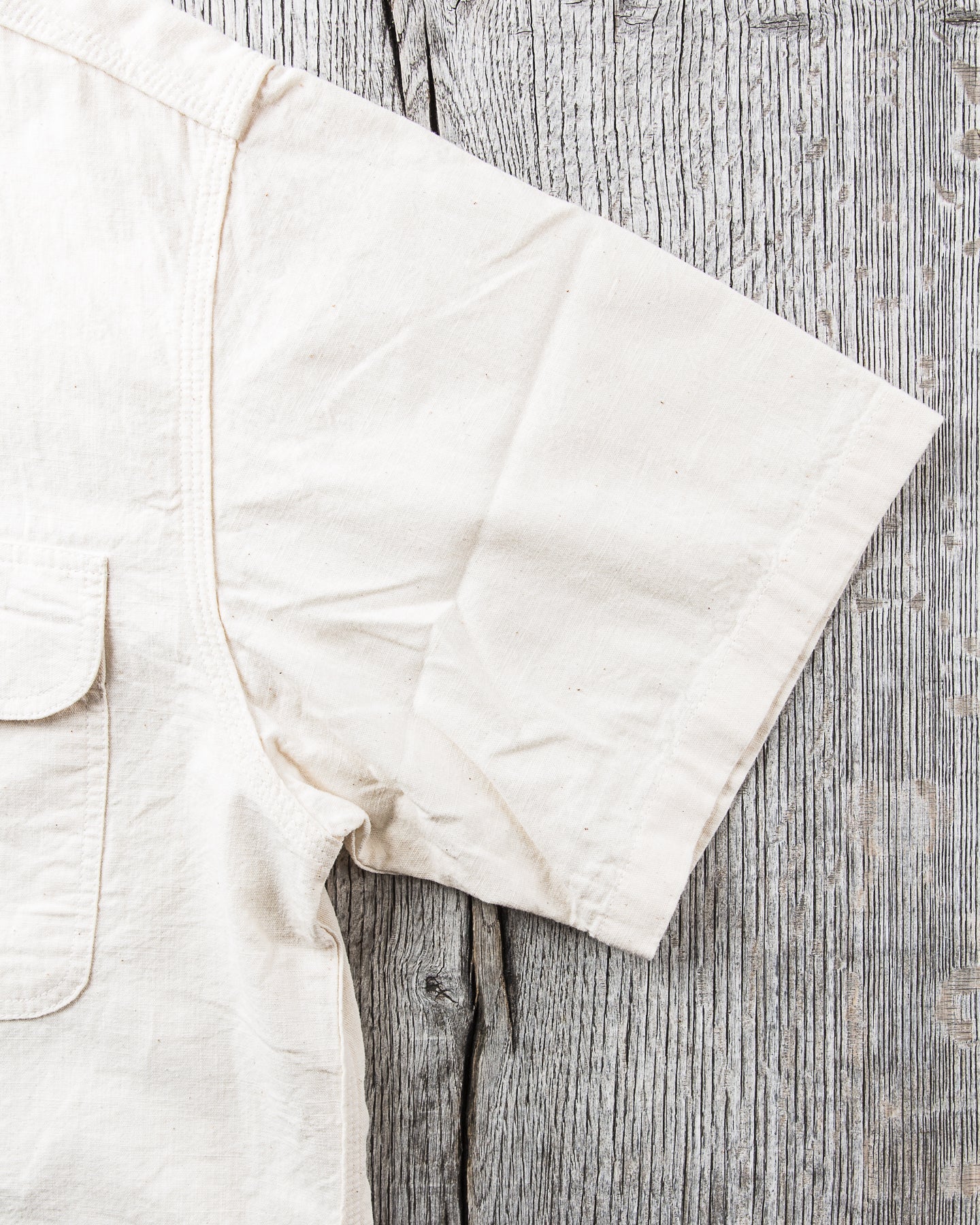 Sugar Cane & Co. Short Sleeve White Chambray Work Shirt SC37942