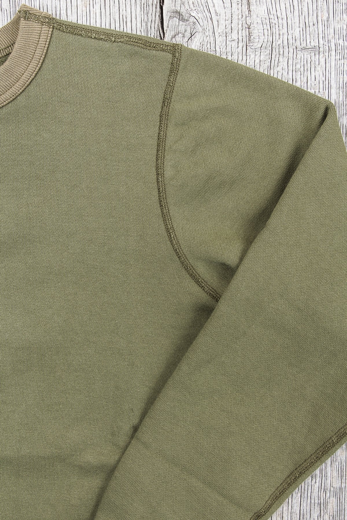 Buzz Rickson's Loopwheel Sweatshirt 4-Needle Olive BR65622