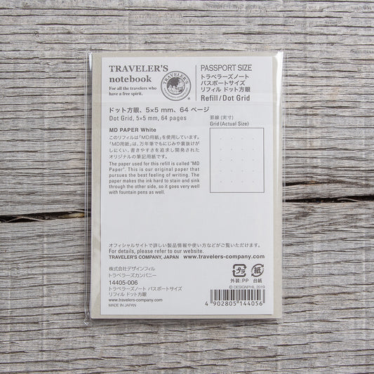 Traveler's Company #014 Passport Size Notebook Dot Grid Refill