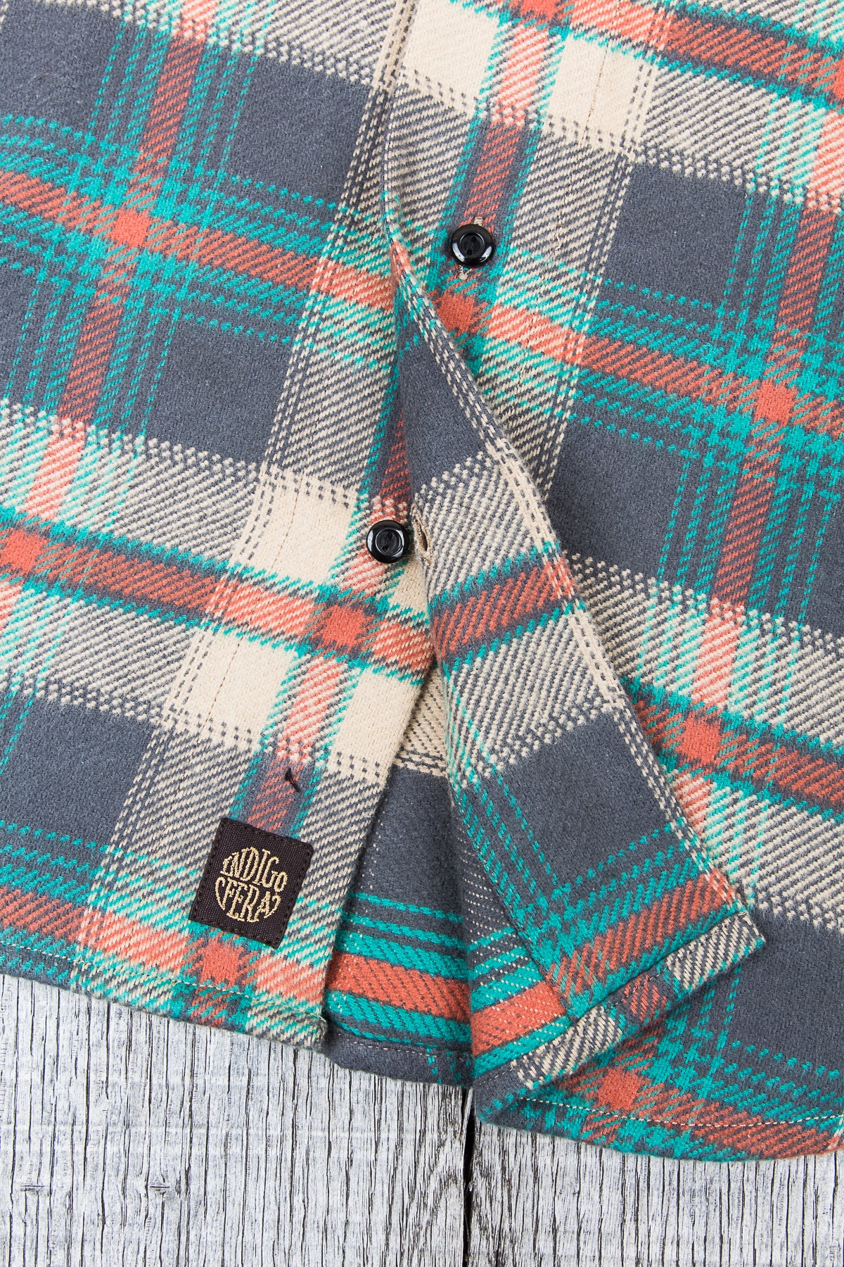 Indigofera Bryson Flannel Shirt Grey/Beige/Petrol/Red