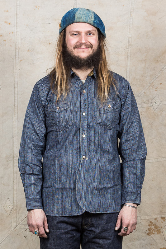Sugar Cane & Co. Indigo Stripe Coat Shirt