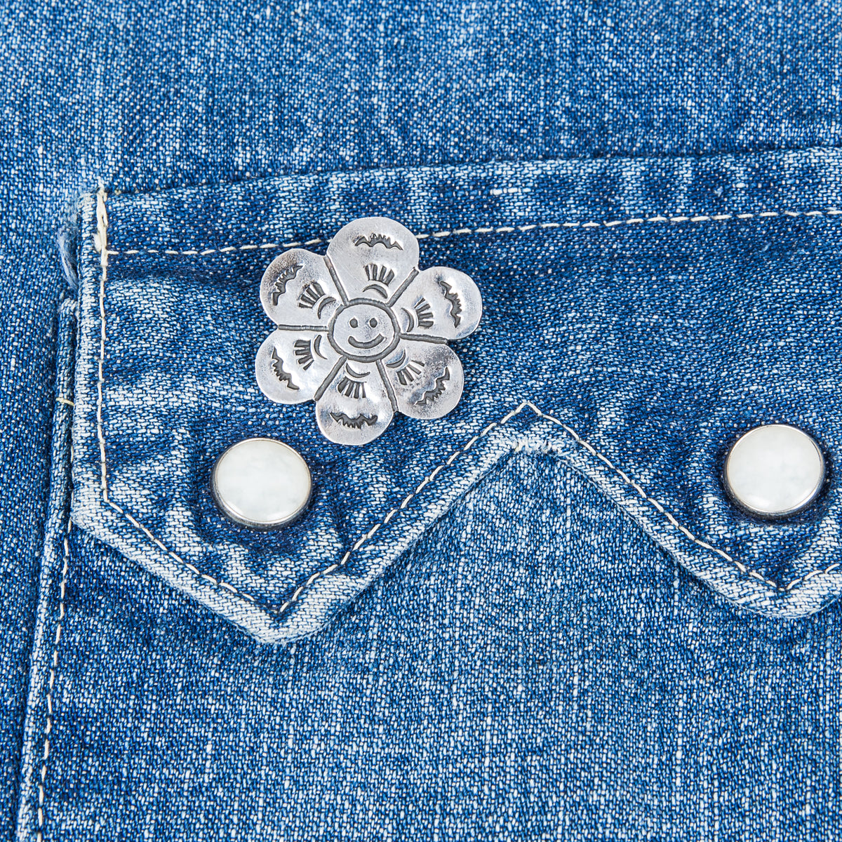 Munqa Newtive Silver Brooch Flower