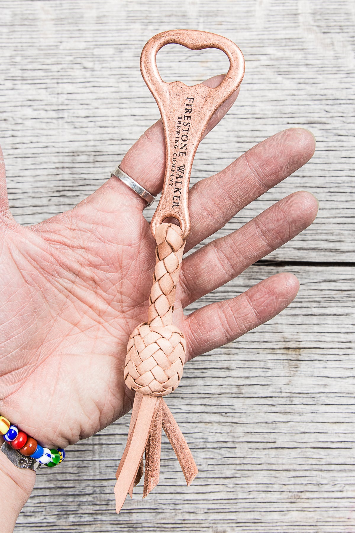 Lone Wolf Leather Braided Bottle Opener Tärnsjö Natural Veg Tanned