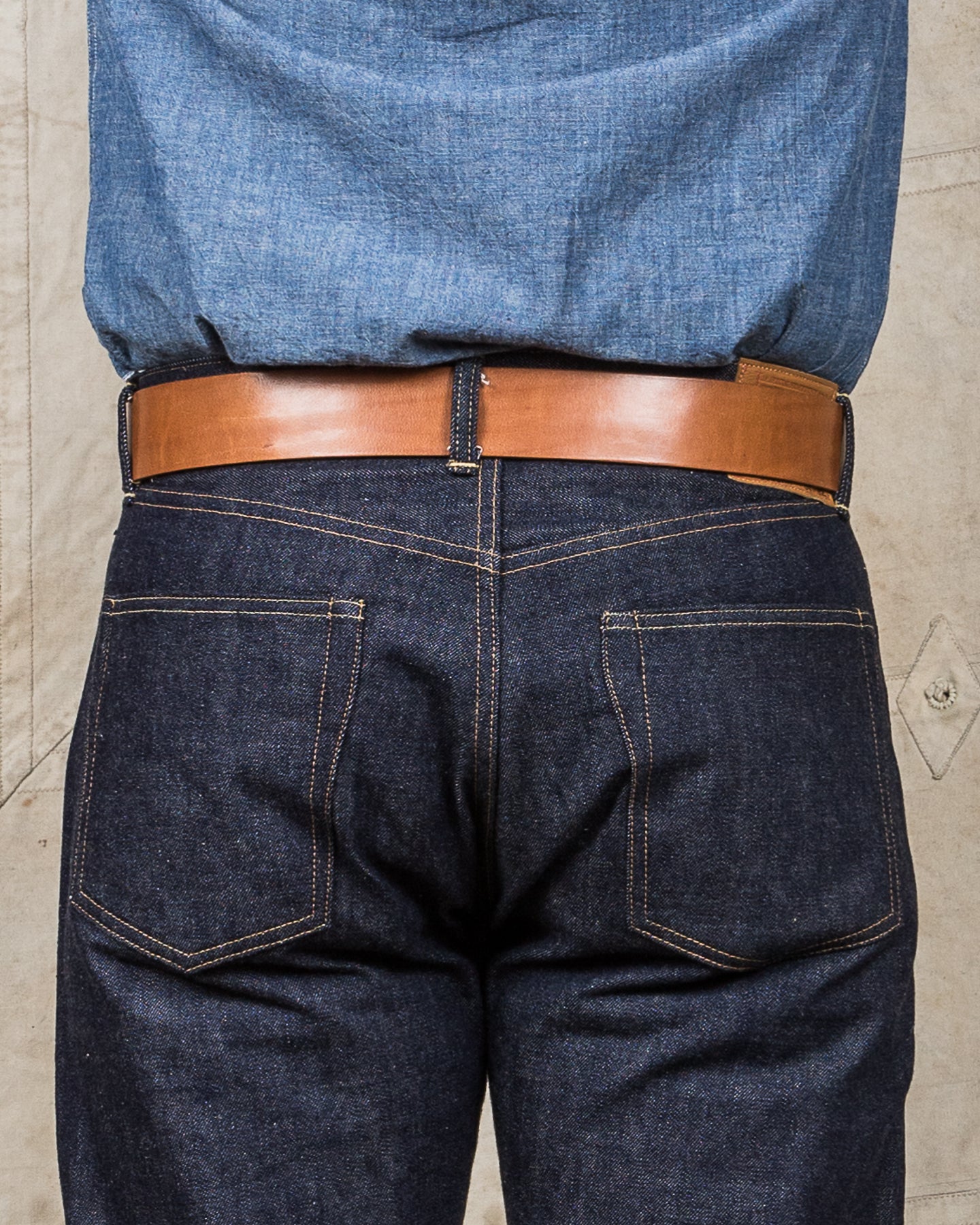 Indigofera Levon Leather Belt Light Brown