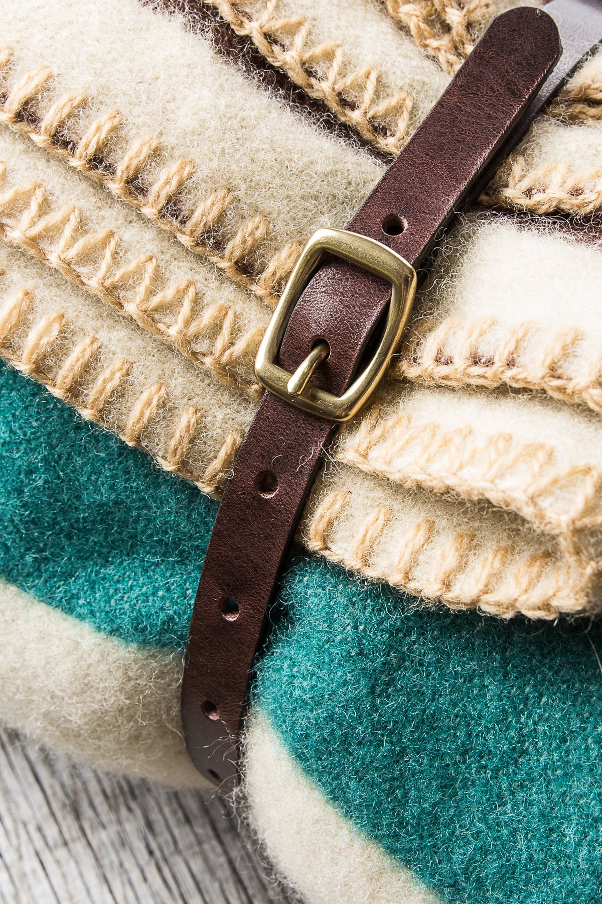 Indigofera Leather Blanket Carrier Dark Brown