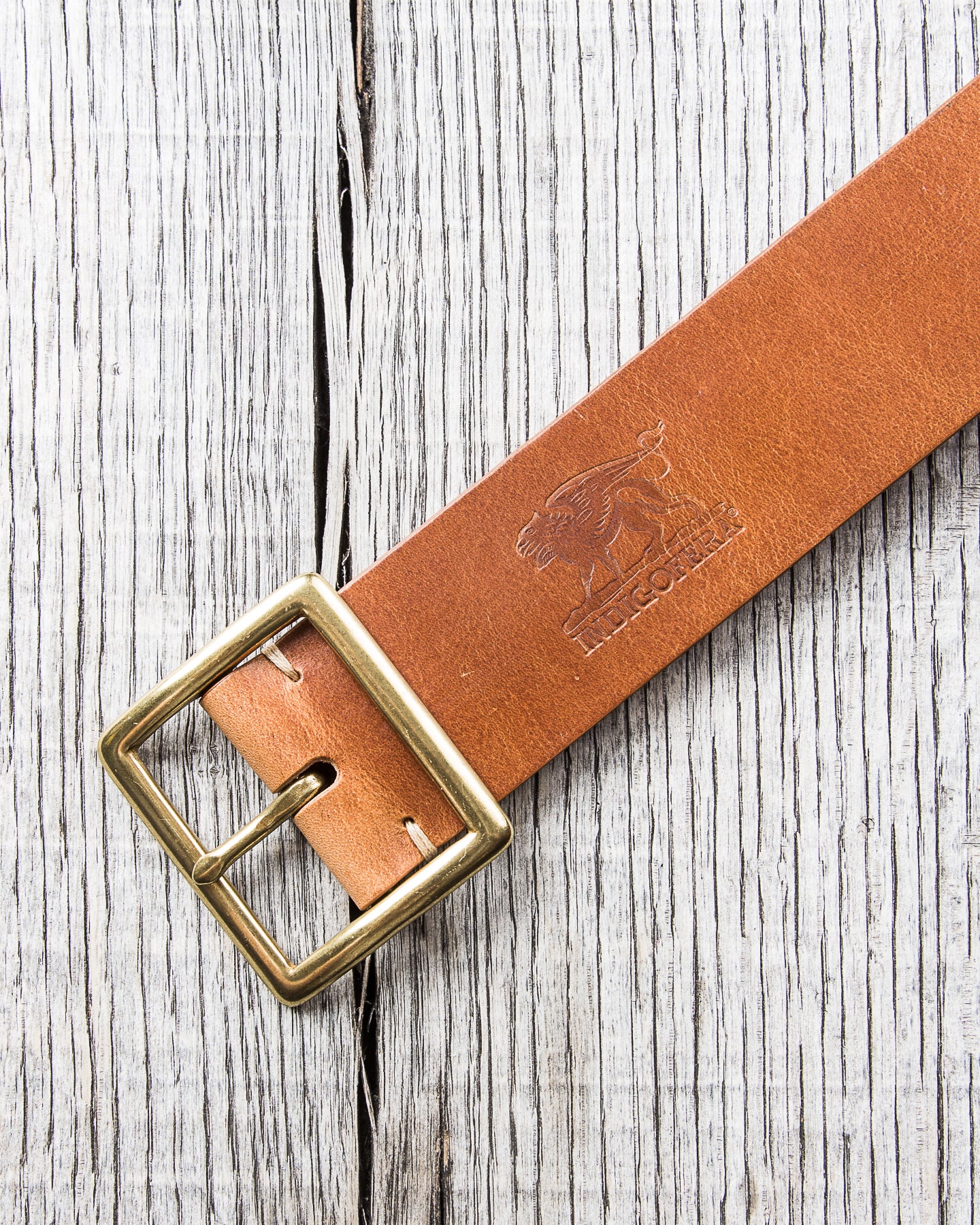 Indigofera Levon Leather Belt Light Brown