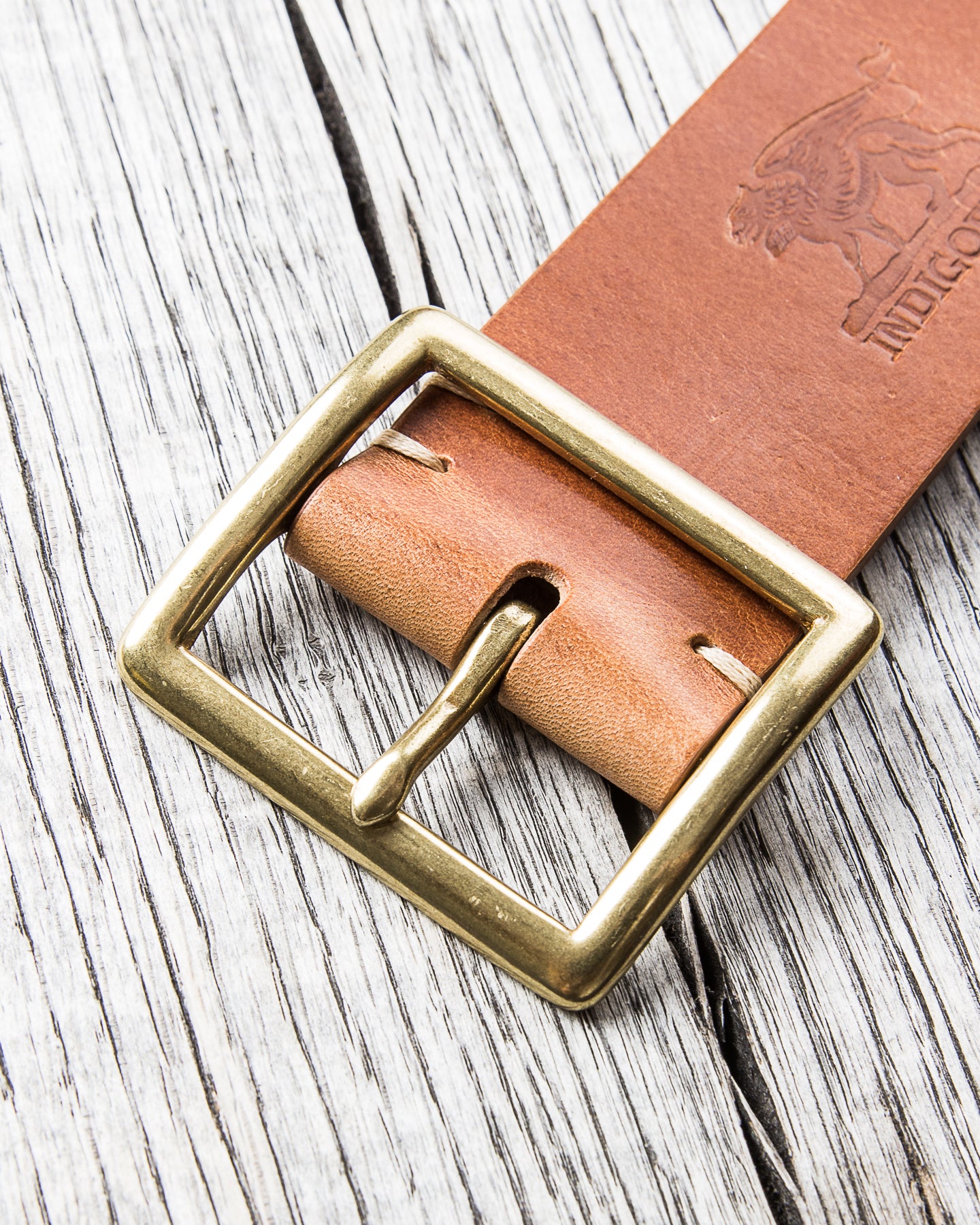 Indigofera Levon Leather Belt Light Brown