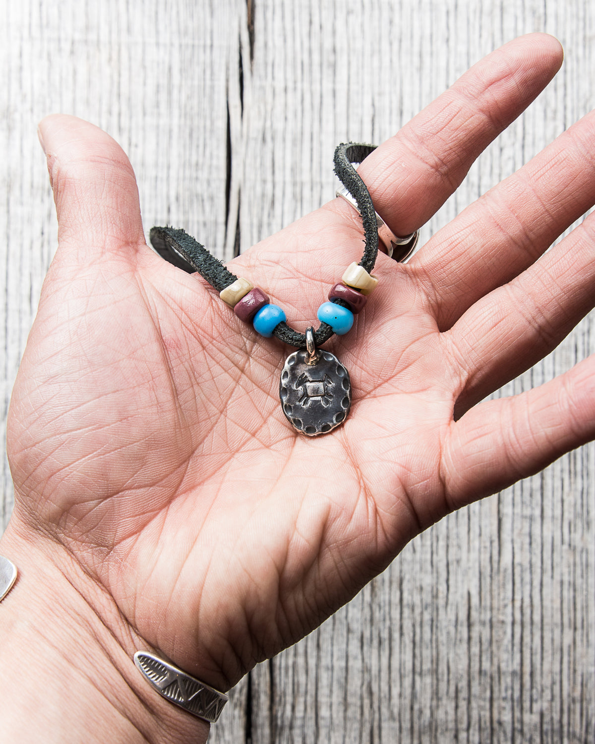 Tenable Crafts Leather and Silver Horse Pendant Necklace #187