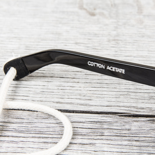Tender Slimmer Flat Tops Spectacles Frames Black Cotton Acetate Sunglasses