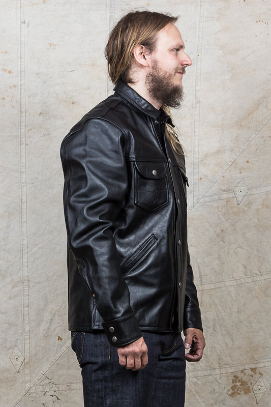 Indigofera Eagle Rising Black Horsehide Leather Jacket