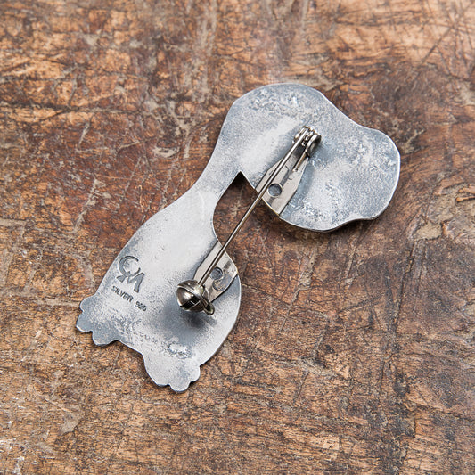 Munqa Newtive E. T. Silver & Turquoise Brooch