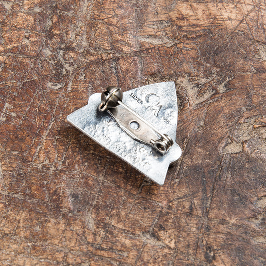 Munqa Newtive Jaws Silver & Turquoise Brooch