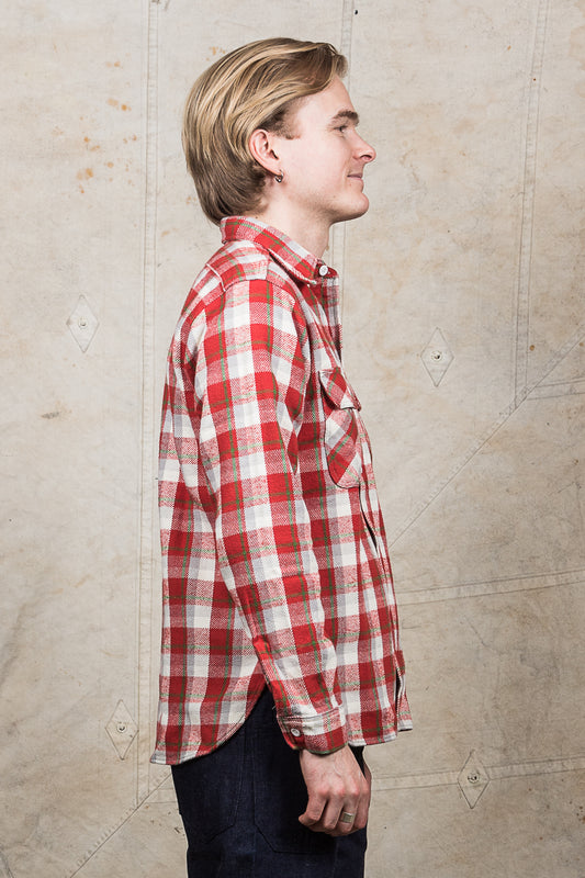 Warehouse & Co Heavy Flannel Shirt Red White