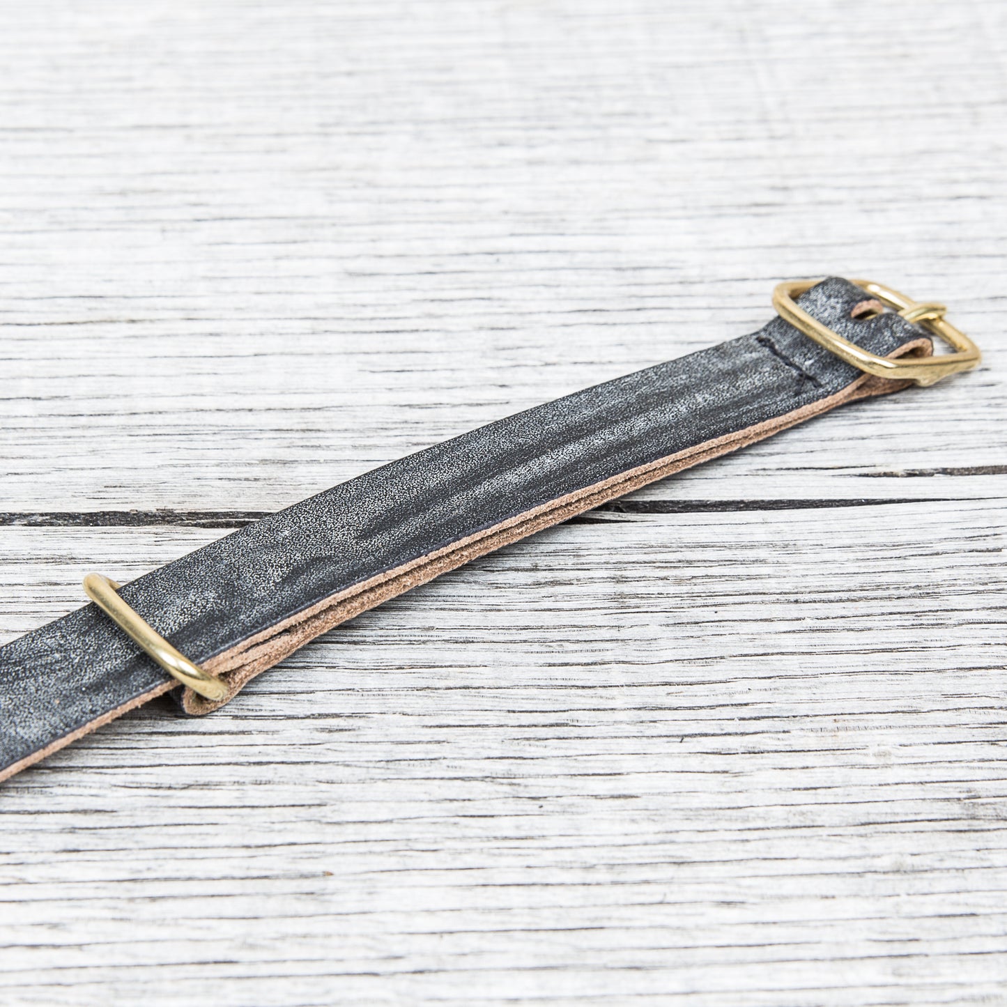Tender Nato Watch Strap Natural Black Wattle Leather 20 mm