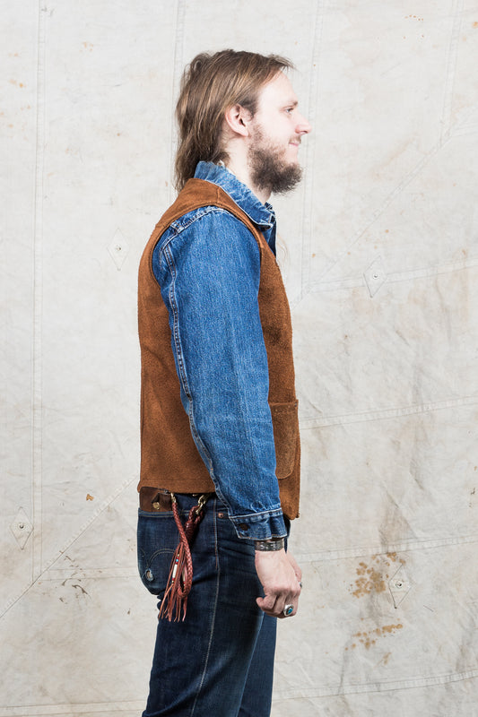 Indigofera Monroe Leather Vest Brown