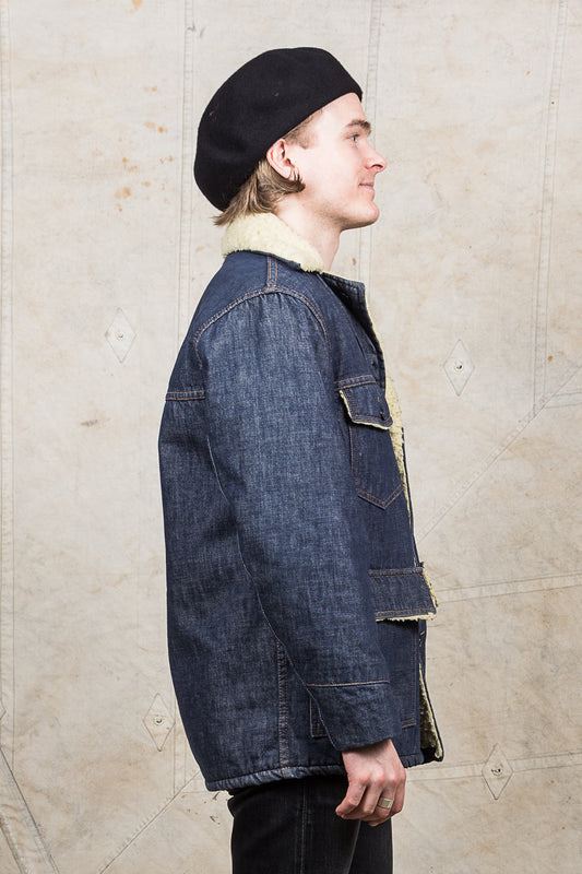 Vintage Sears Roebucks Western Wear Denim Sherpa Shearling Coat
