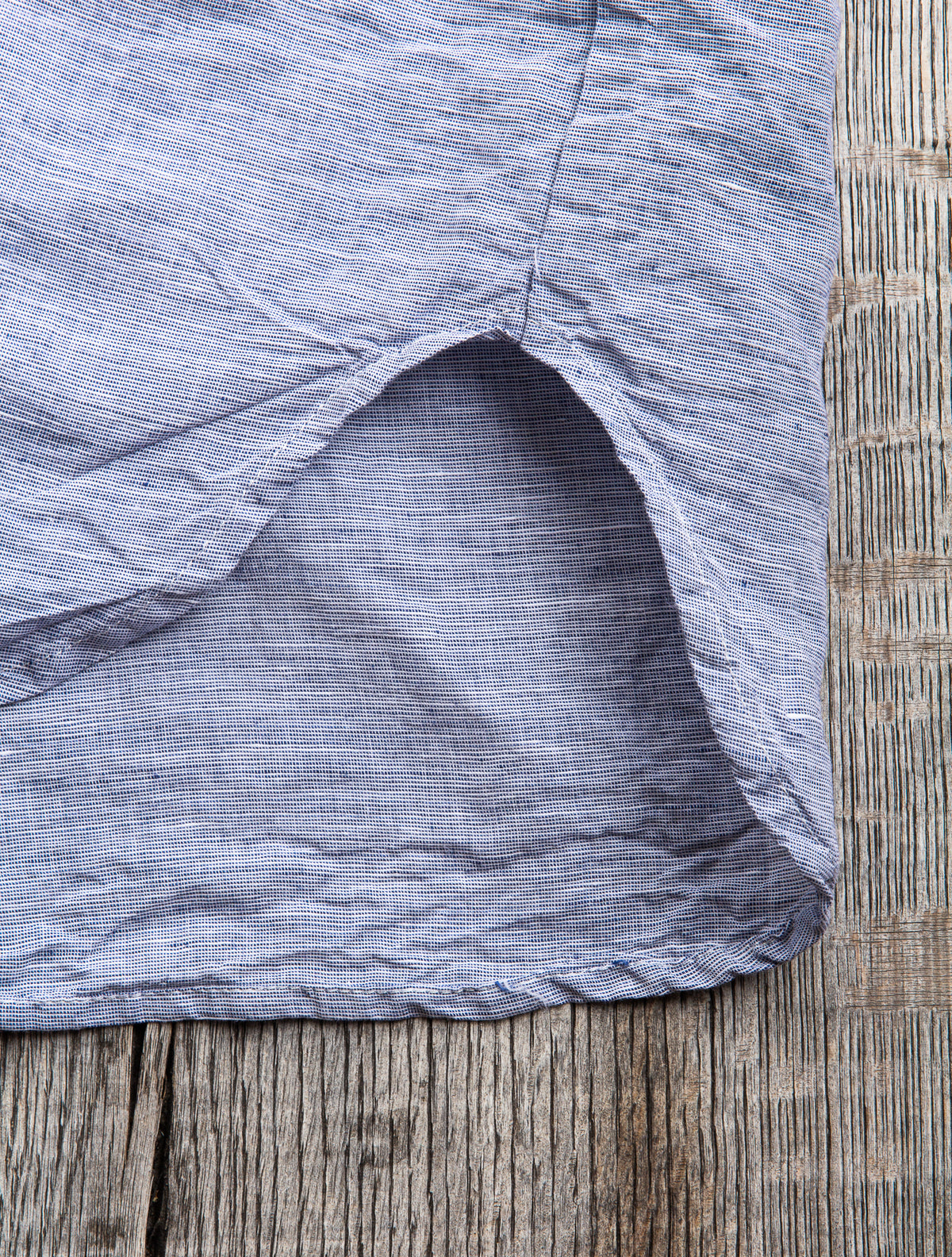 Tender Weaver's Stock Short Sleeved Tail Shirt Blue Hatch
