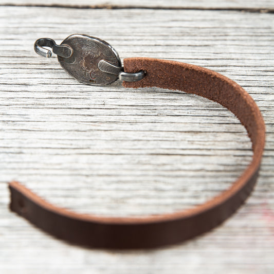 Tenable Crafts Silver & Leather Bracelet #165