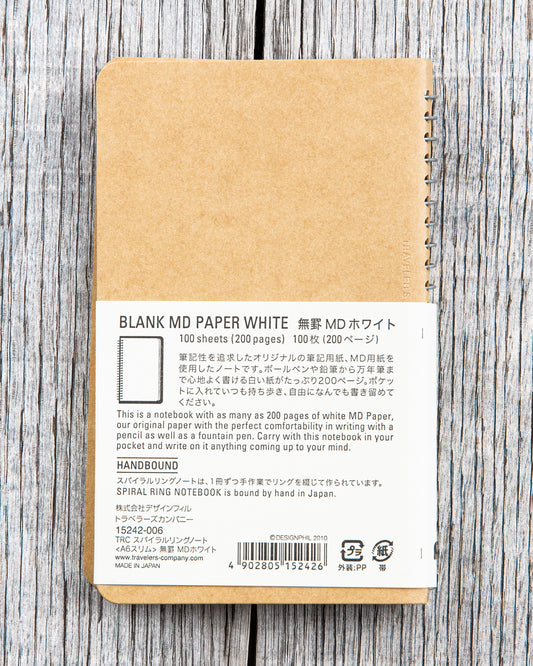 Traveler's Notebook Spiral Notebook A6 Slim
