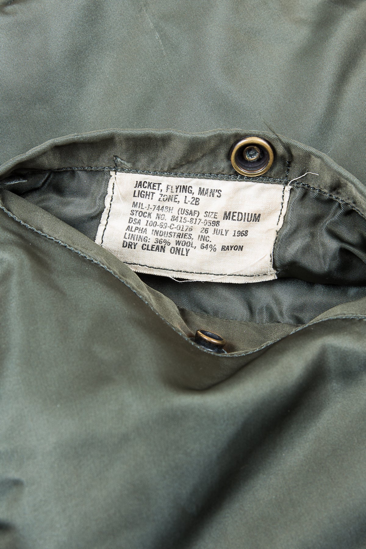 Vintage 1968 Alfa Industries USAF L-2B Flight Jacket Medium