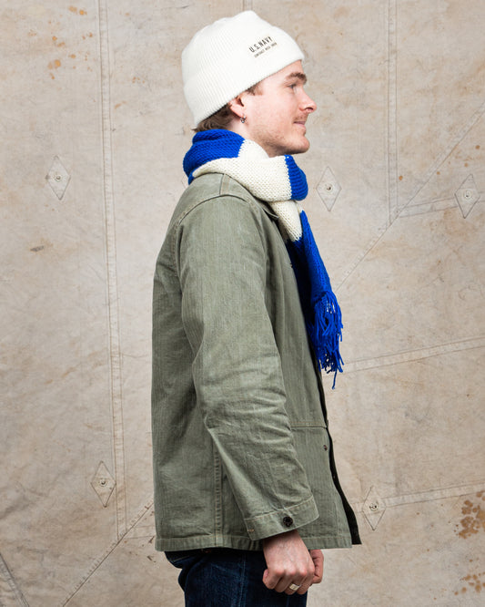 Gunnar Bo Wool Scarf Striped White / Blue