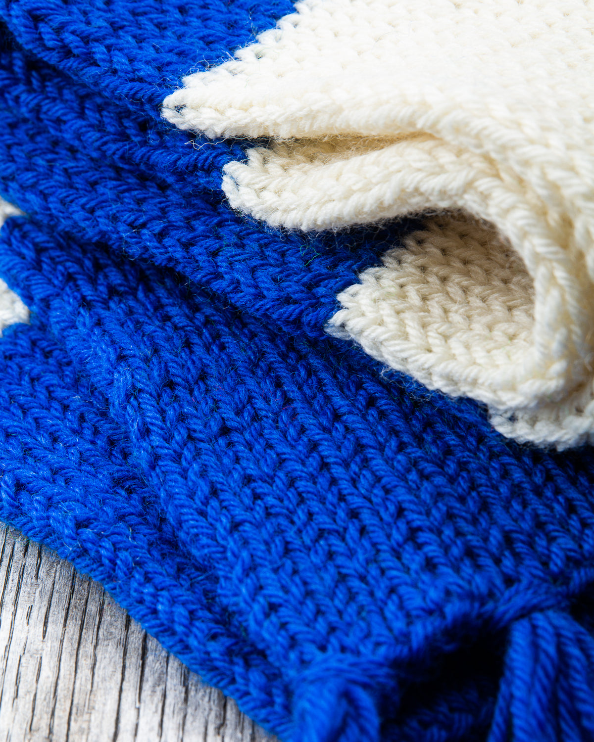 Gunnar Bo Wool Scarf Striped White / Blue