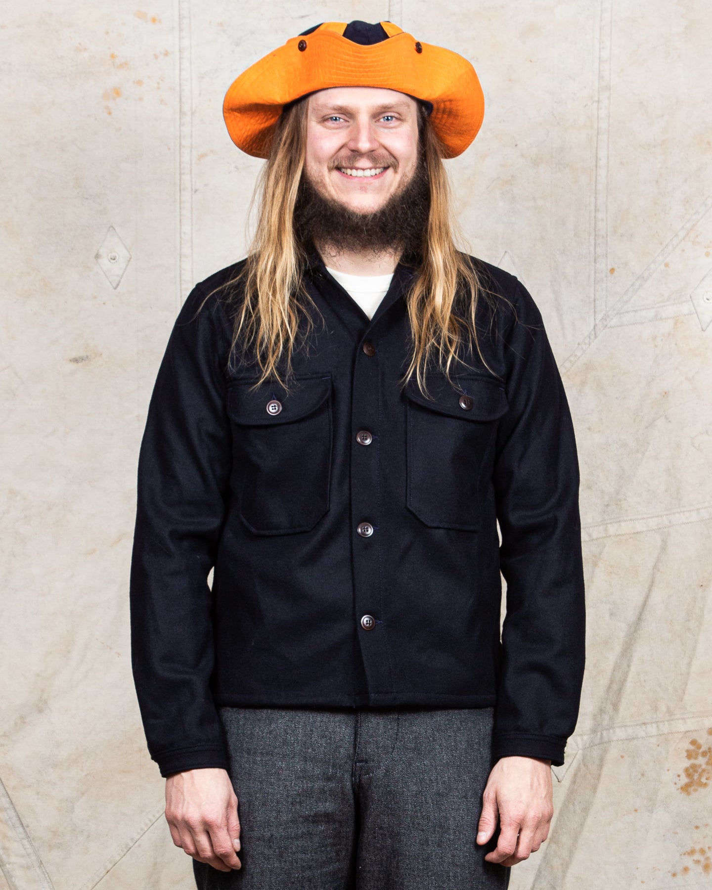 Indigofera x Second Sunrise Tur Pocket Hat Navy / Orange