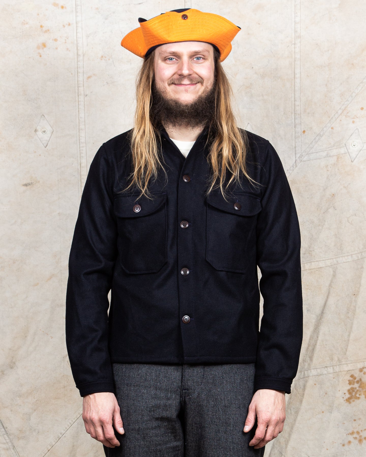 Indigofera x Second Sunrise Tur Pocket Hat Navy / Orange