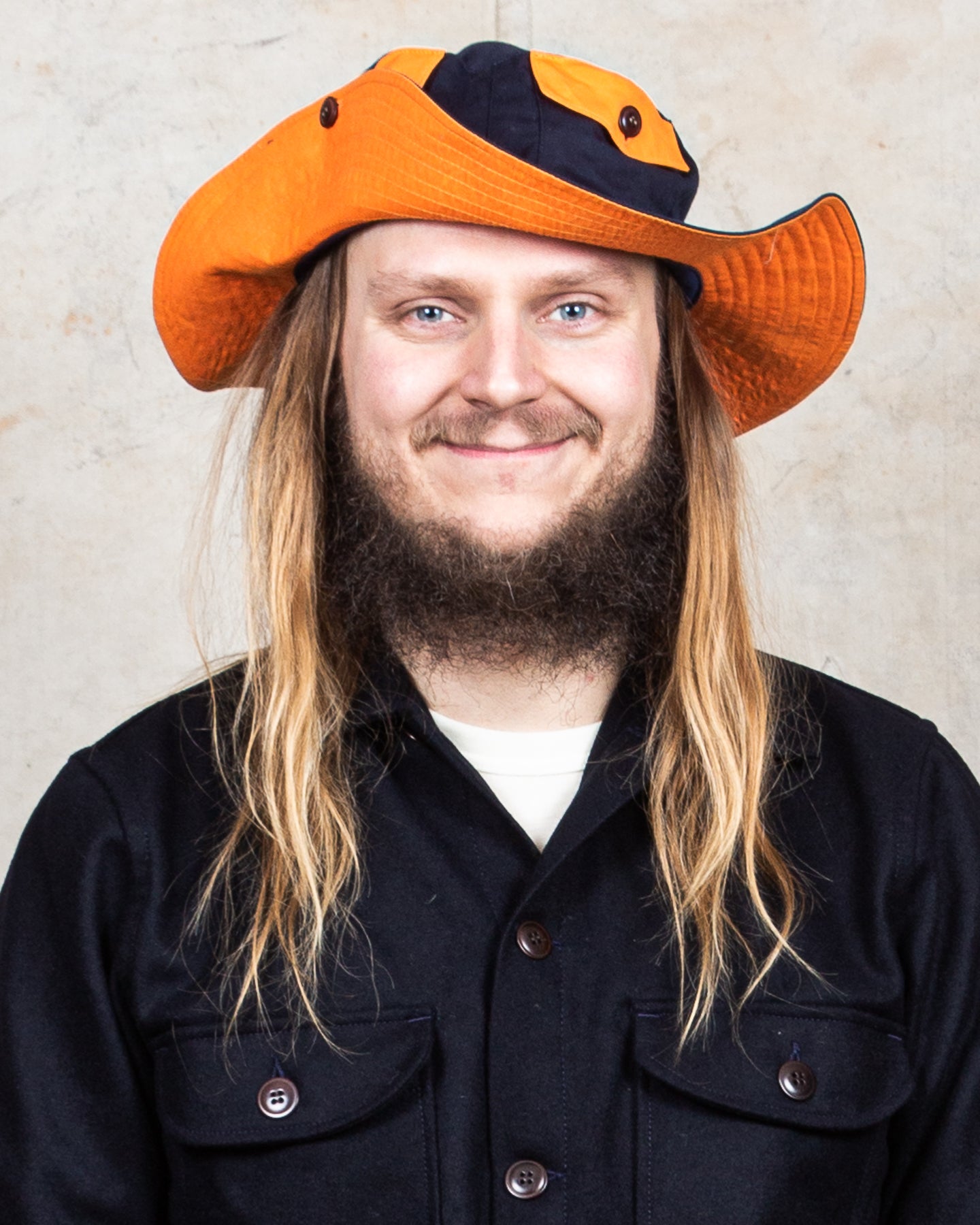 Indigofera x Second Sunrise Tur Pocket Hat Navy / Orange